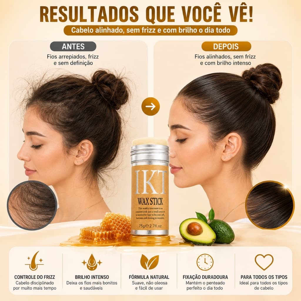 Hair Wax Stick 75G Bastão De Cera Capilar Para Modelar , Hidratar , Controlar O Frizz , Organizar Pontas Duplas