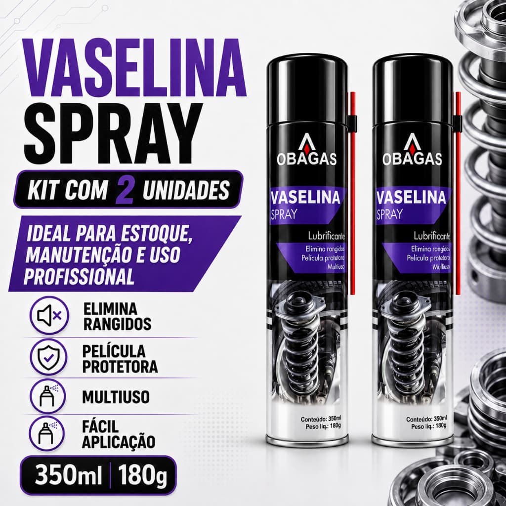 KIT 2 Vaselina Spray Lubrificante Multiuso Pelicula Protetora