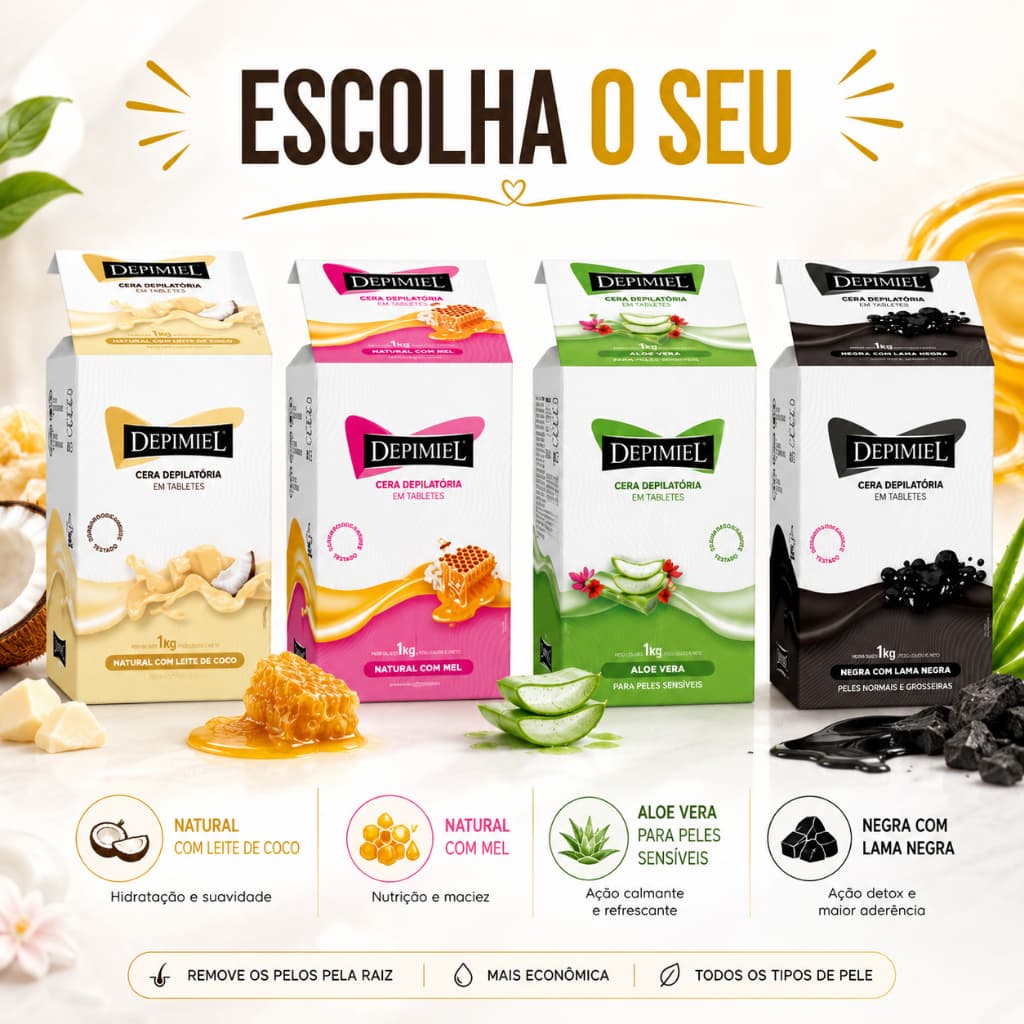 Cera Depilatória Depimiel 1kg Profissional Escolha a Versão