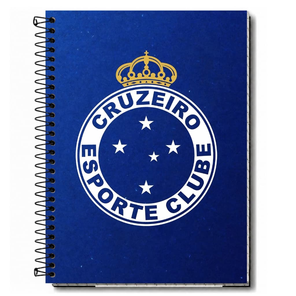 Caderno Personalizado do Cruzeiro Capa Dura Plastificada | 1, 10, 15 e 20 Matérias | Escolar e Universitário com Espiral