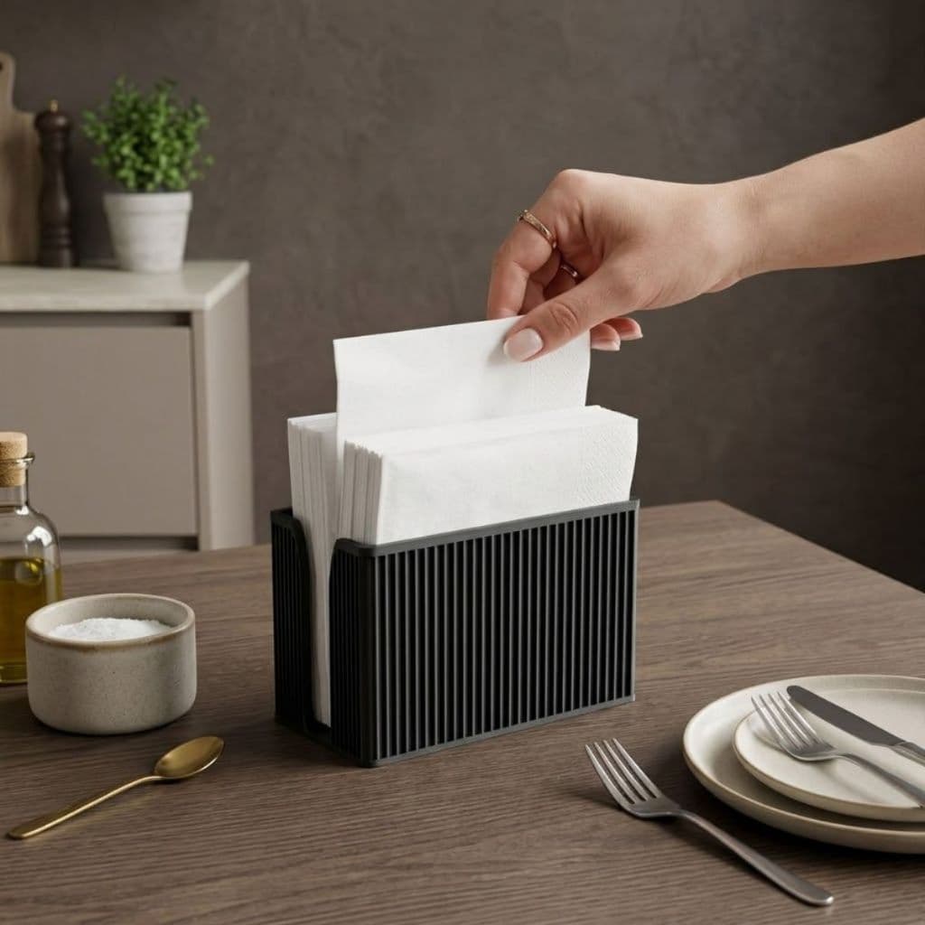 Porta Guardanapo Moderno Minimalista Compacto Mesa Cozinha  Acabamento  Premium  Para  Mesa Canelado