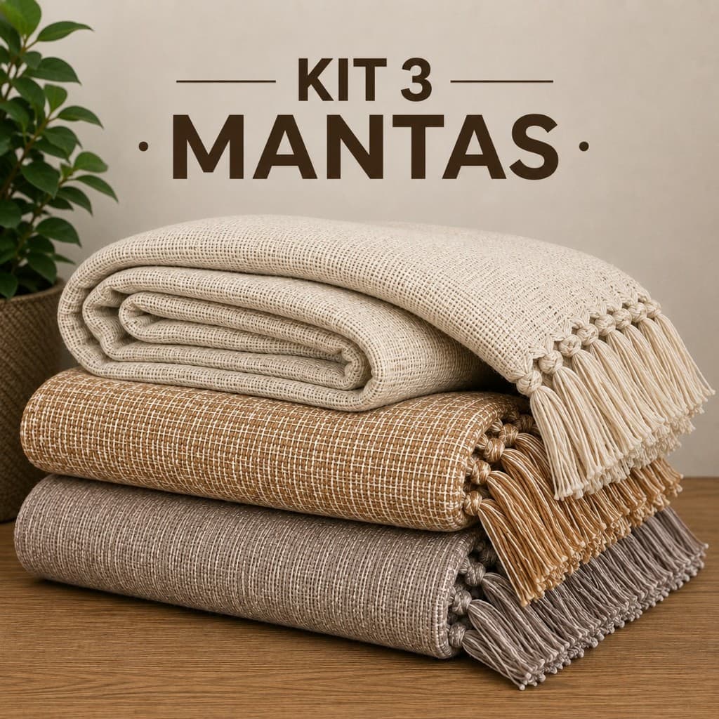 Kit 2 Mantas Para Sofá Decorativa 2,20x1,50 Gigante Macia Luxo 100% Algodão Premium