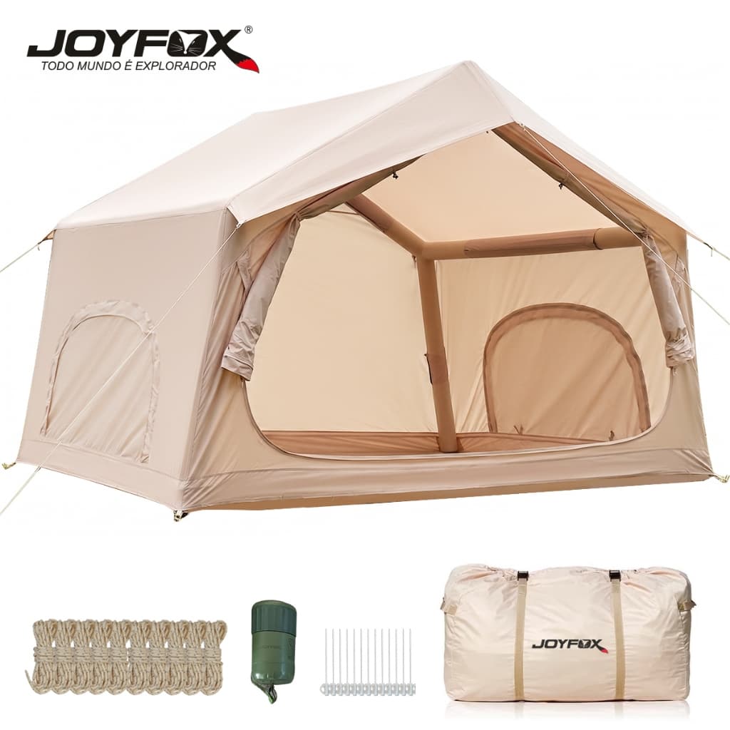 Barraca de Acampamento Inflável 8 Pessoas Impermeável 2000mm Com Bomba Grande Resistente JOYFOX