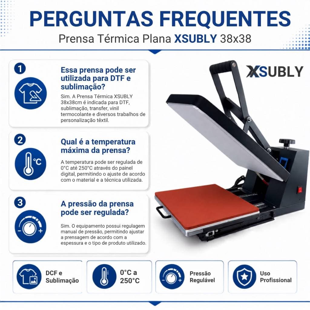 Prensa Térmica Para Camisetas Plana 38x38  220v Xsubly