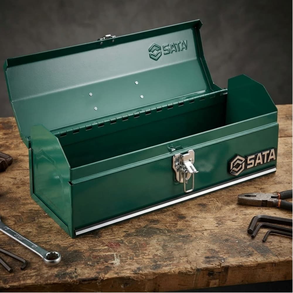 Caixa De Ferramentas 16'' Sata St95115sc De Metal Verde-musgo