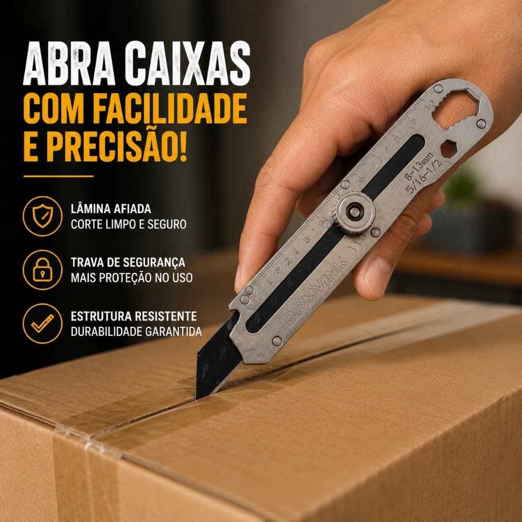 Estilete Multifuncional em Aço Inox