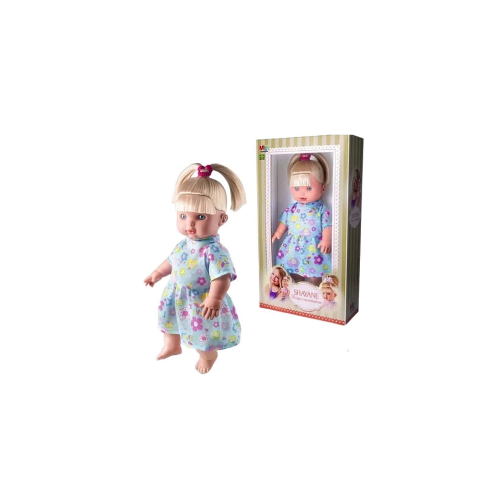 Boneca Bebê Loira Macia De Pano Menina Shayane - Milk