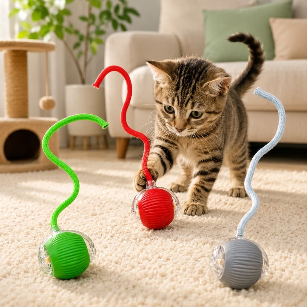 Bola Mágica Interativa Com Som e Movimento Anda Sozinha Brinquedo Para Pet Cães e Gatos