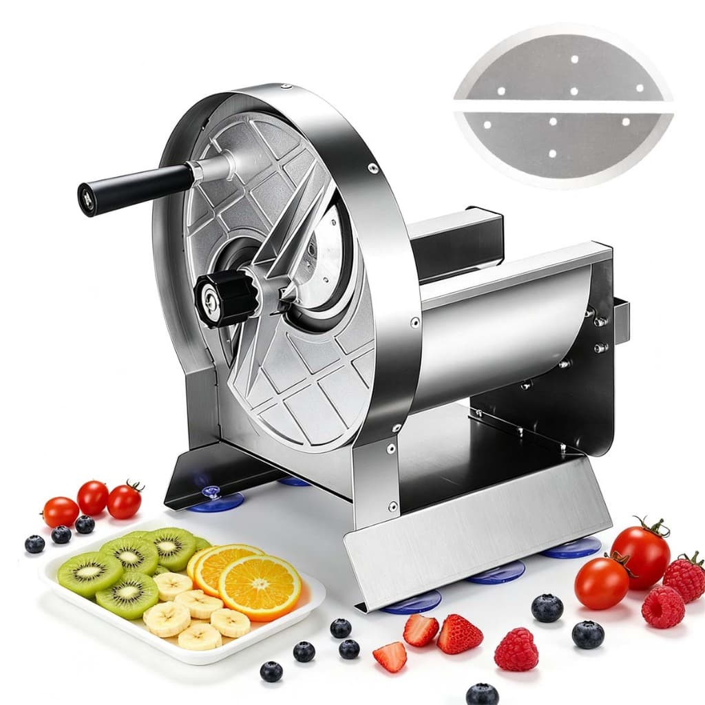 Cortador Manual De Vegetais E Frutas 0,1-10 Mm Em Aço, Cortador Manual Comercial de Frutas e Legumes com 2 Lâminas