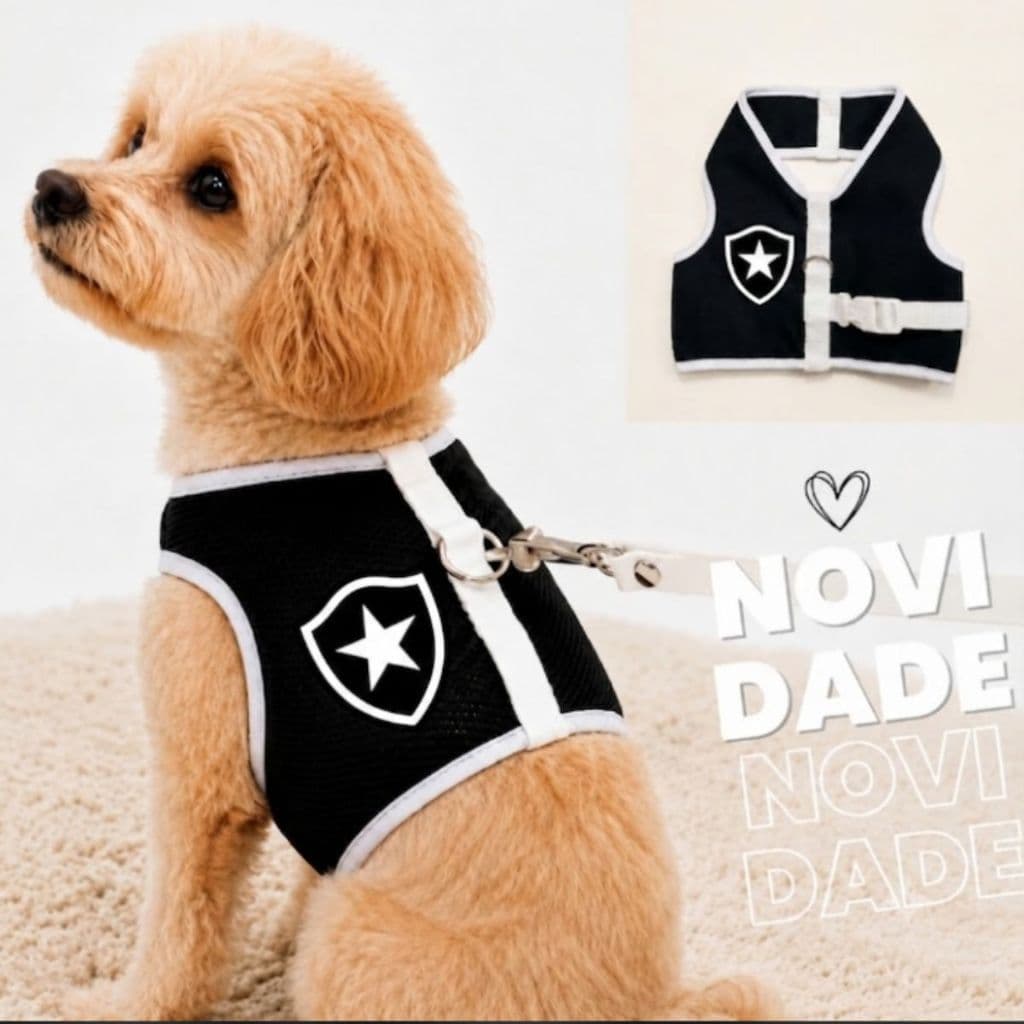 Peitoral time personalizado Botafogo coleira para cachorros e gatos