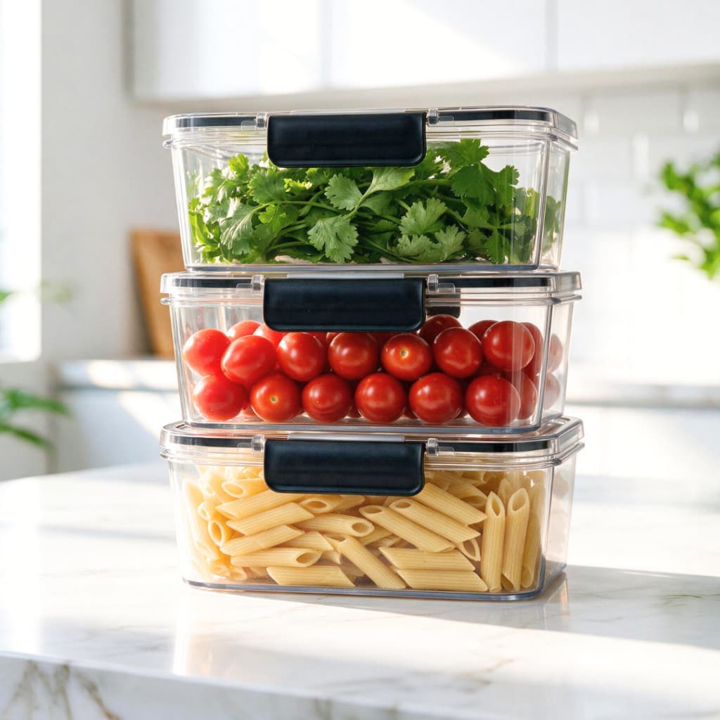 Pote Hermético Organizador 1,2L com Trava - Cozinha, Geladeira, Despensa, Freezer