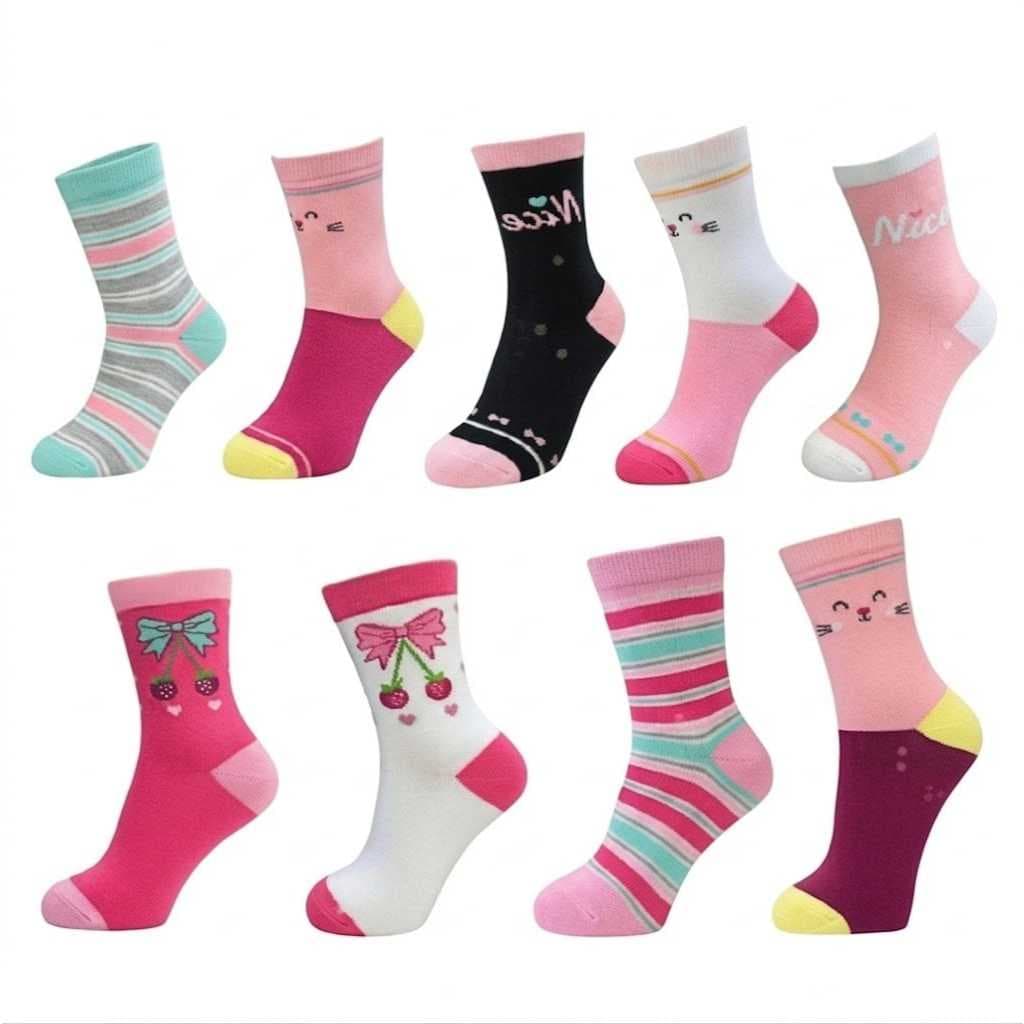 Kit 12 Pares Meias Infantil feminino