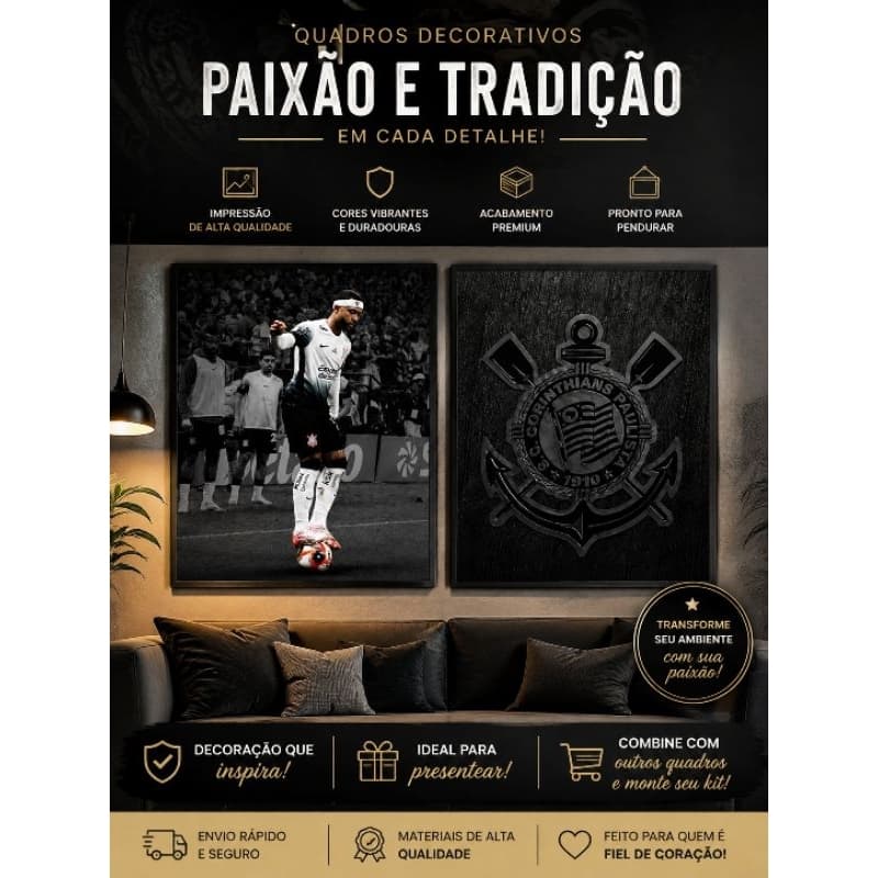 Quadros Decorativos Corinthians – Paixão e Tradição”