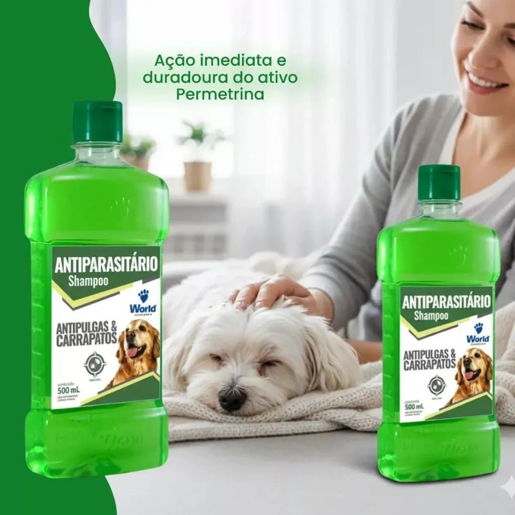 Shampoo Antiparasitário World Veterinária Dug's para Cães - 500ml