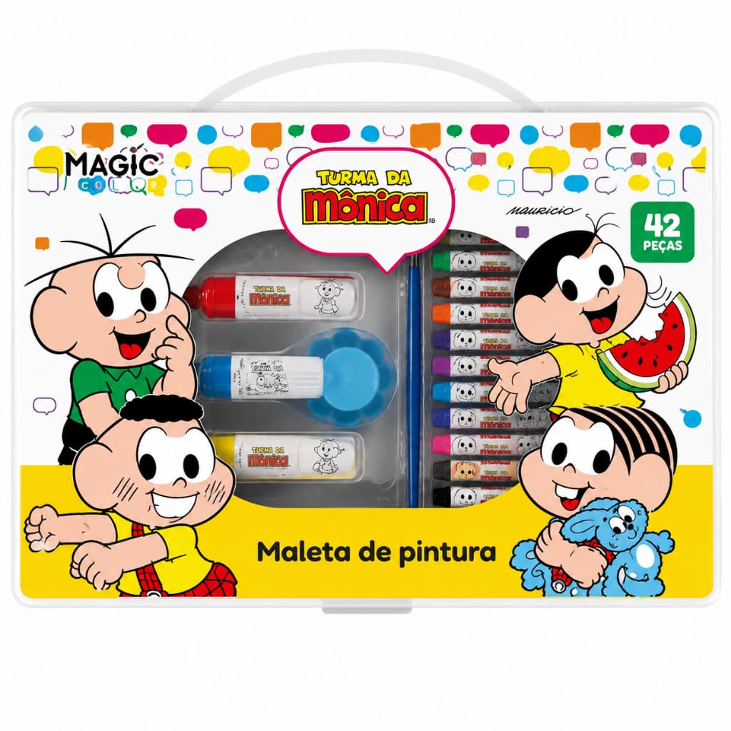 Maleta para Pintura Turma da Mônica 42 peças - Magic Kids