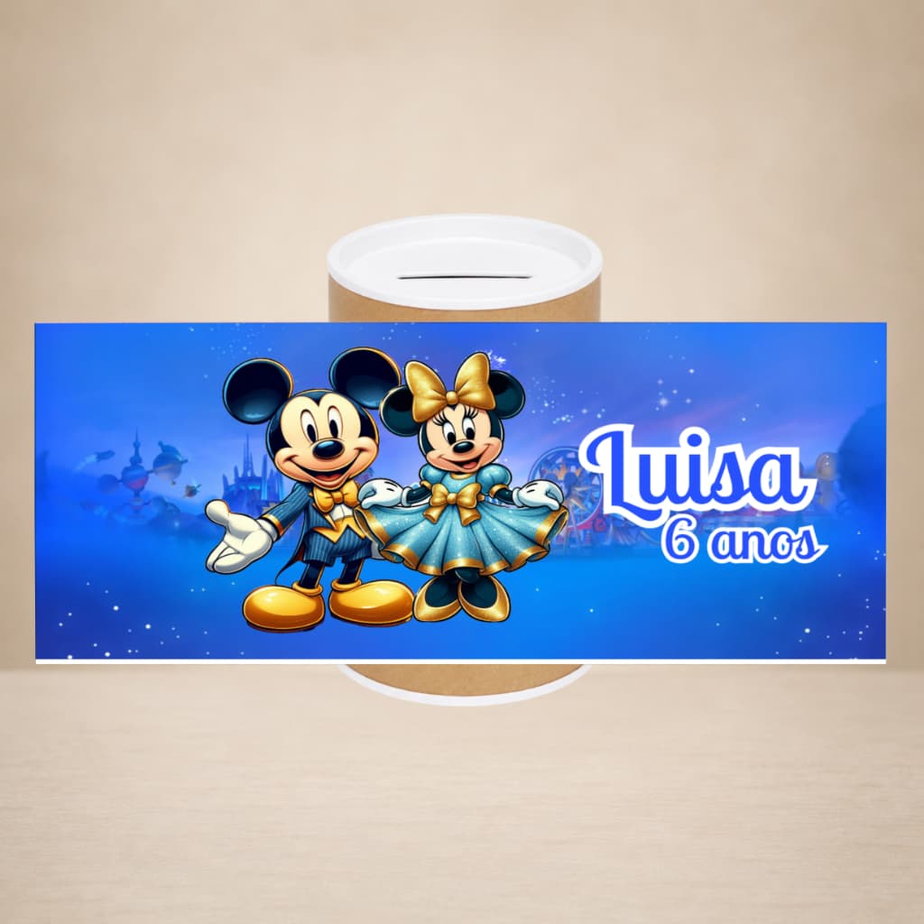 Cofrinho Personalizado Mickey E Minnie |  Festa Infantil | Kits 9/12/15/24/30 - Envio Super Rápido