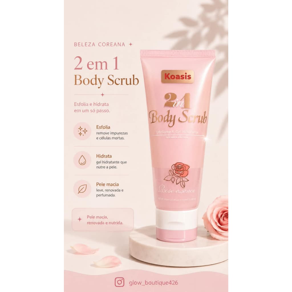 Esfoliante & Gel Hidratante Body Scrub 2 em 1 da Koasis