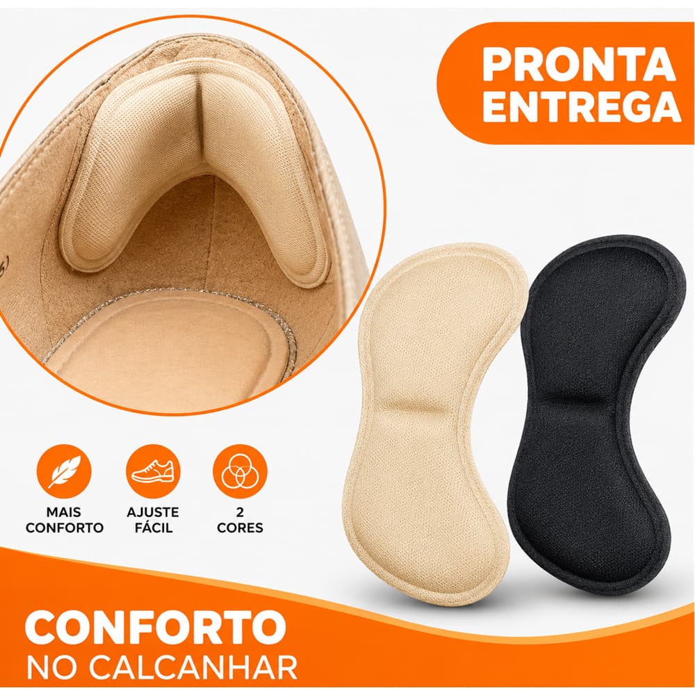 Palmilha Protetora de Calcanhar Adesiva Confortavel e Ajustavel