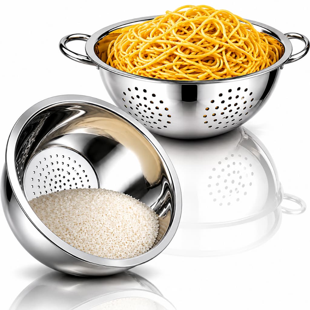 Escorredor Multiuso Massas Arroz Aço Inox Macarrão Qualidade Cozinha