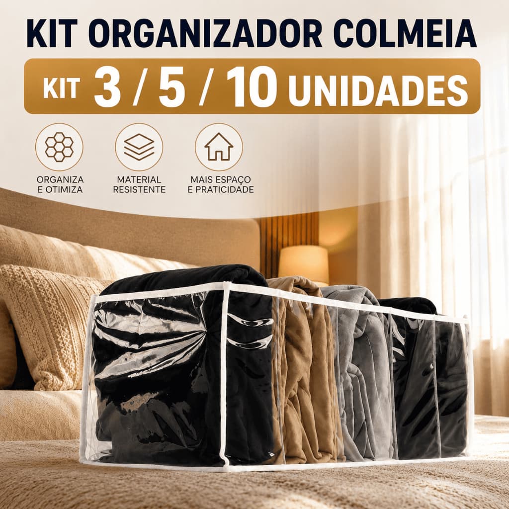 Colmeia Organizadora Gaveta Roupas Toalha Lençol Guarda Roupa Closet Organizador Multiuso G