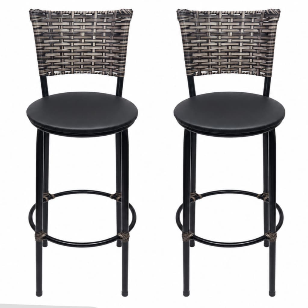 Kit 2 Banquetas Altas Desmontáveis Junco Cappuccino Fibra Sintética para Bancada Balcão Cozinha Americana Área Gourmet