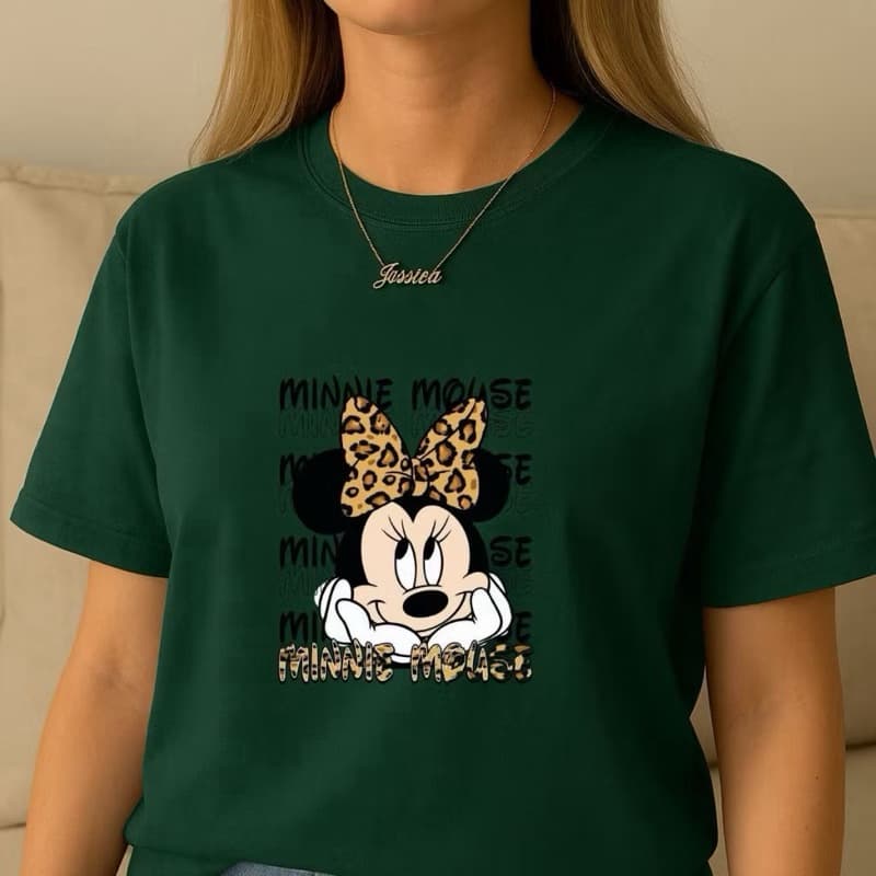Camiseta Feminina Minnie Mouse Fashion Blusa 100% Algodão Confortável