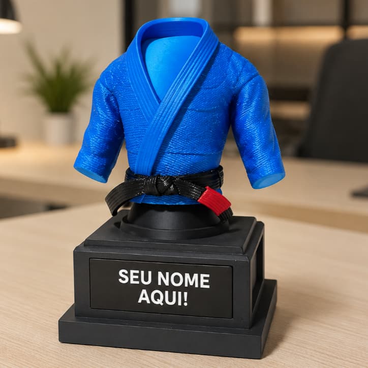 Miniatura de Kimono Personalizado – Impressão 3D - Decoração jiu-jitsu e judô - Kimono Personalizado Enfeite de Mesa