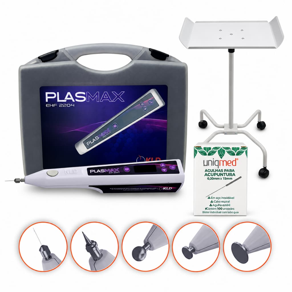 Plasmax Caneta Jato De Plasma + Carrinho Auxiliar + Agulhas de Acupuntura - KLD Biossistemas