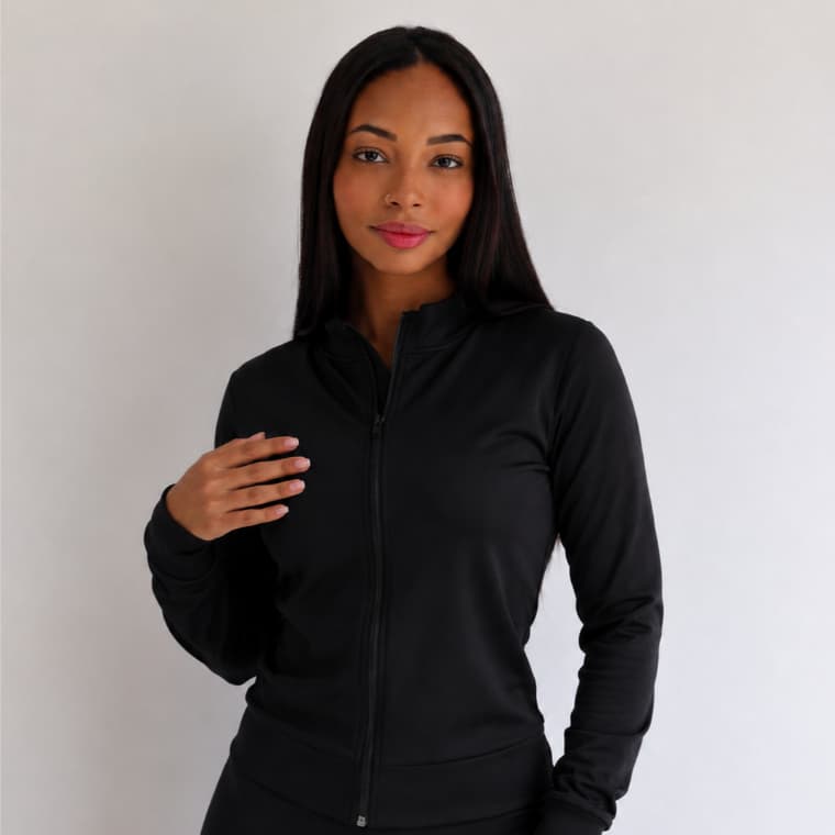 Jaqueta Bomber Casaco Fitness Feminina Com Zíper Inverno Treino Academia