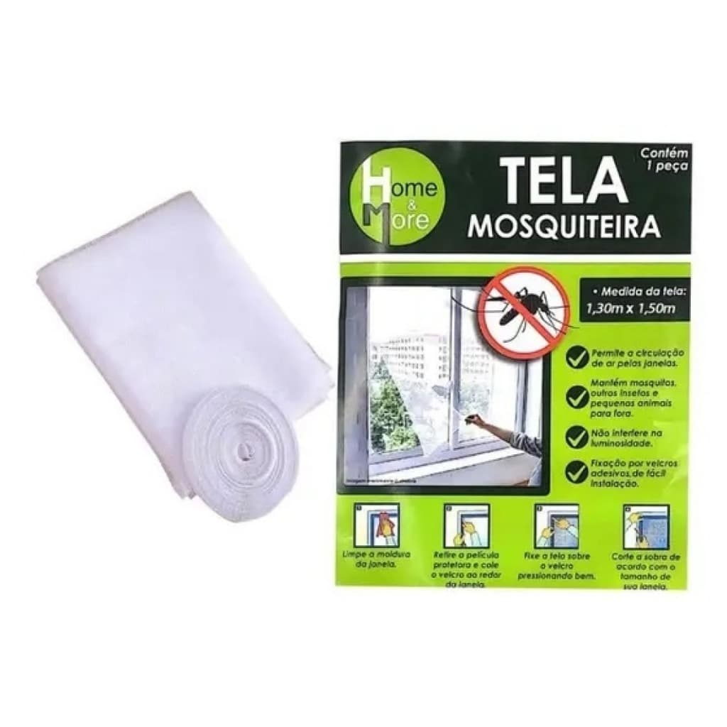 Tela Mosquiteiro Poliéster Velcro Para Janela Anti Mosquito Mosquiteira Medidas: 130cm x 150cm