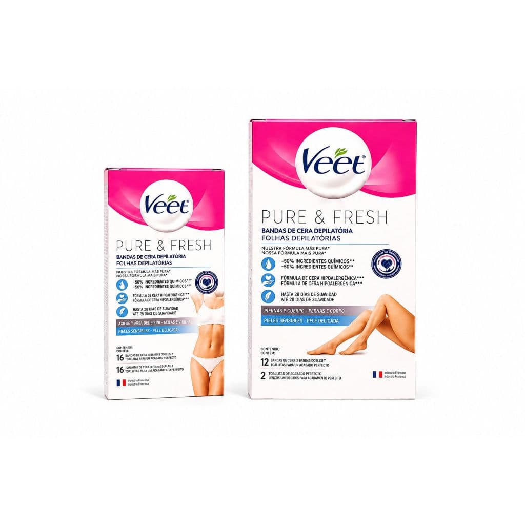Veet Pure & Fresh Cera Depilatória – Folhas de Cera para Depilação