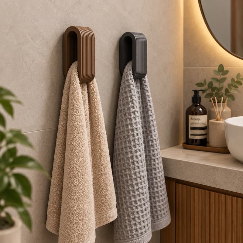Suporte de Toalha de Mão Japandi Sem Furo Porta Toalha Banheiro Cozinha