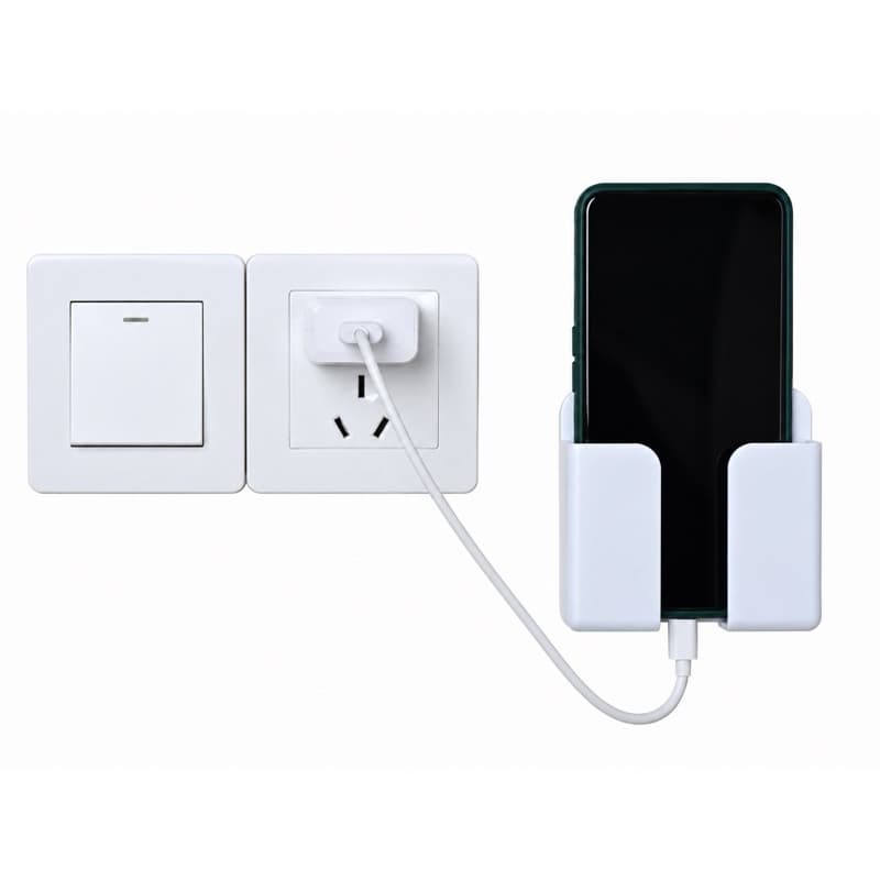 Suporte Celular de Parede Universal Porta Smartphone para Carregador Tomada Organizador
