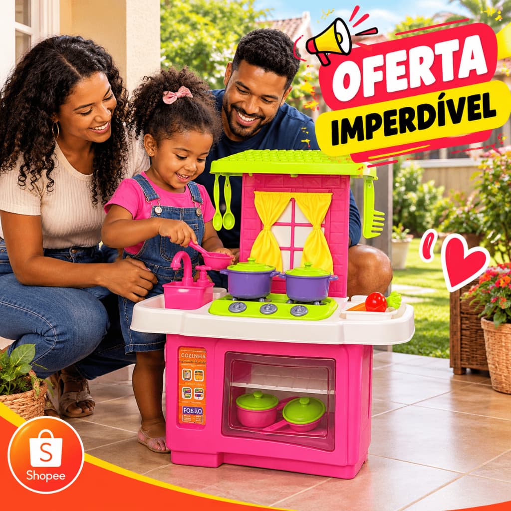 Kit Cozinha Infantil Brinquedo Mini Fogão