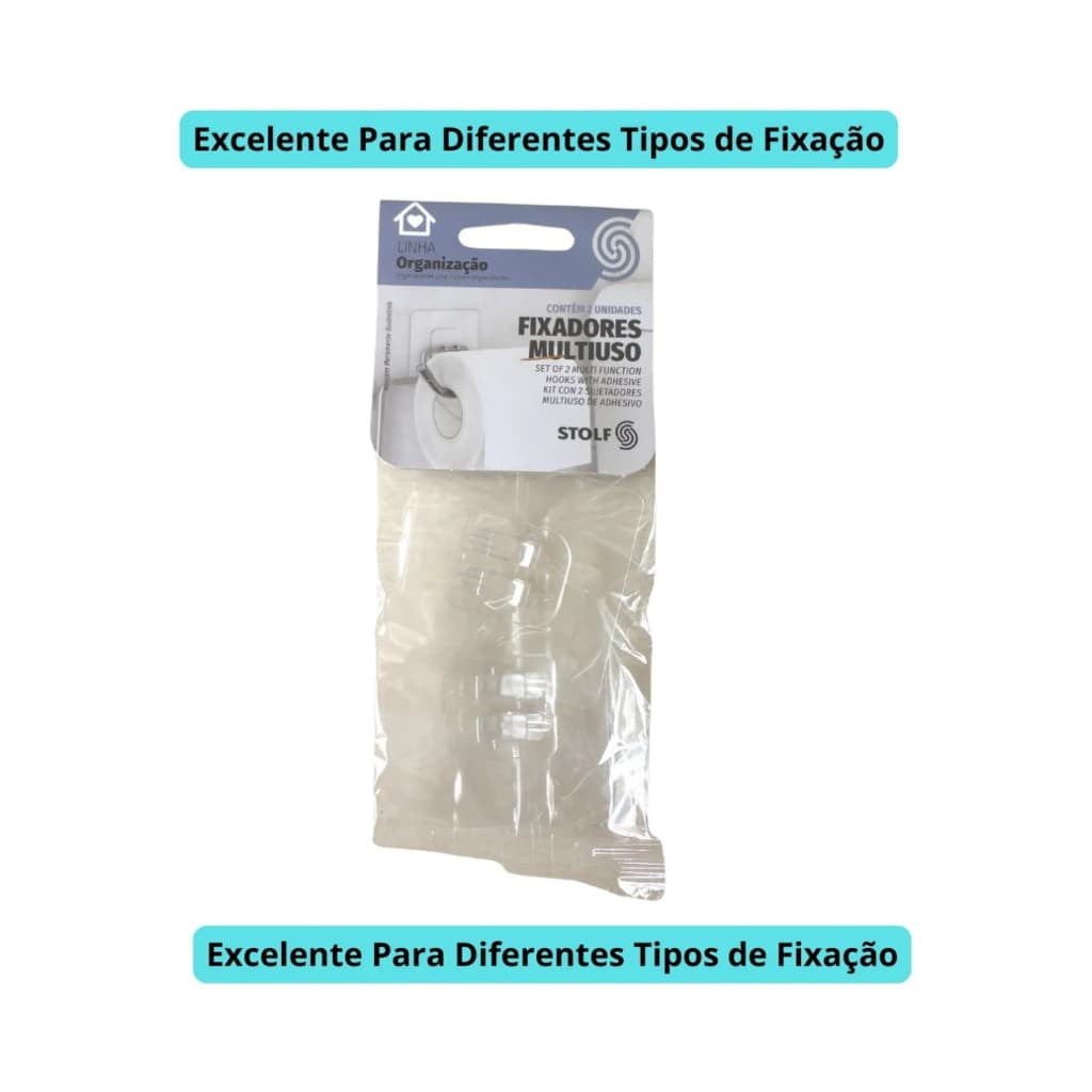 KIT COM 2 FIXADORES MULTIUSO ADESIVOS - UNICA