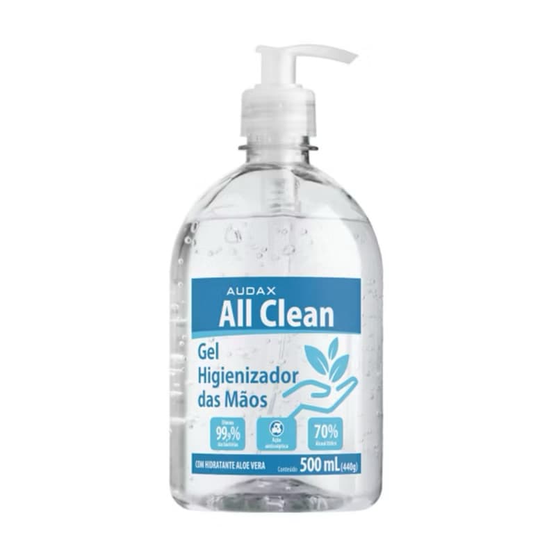 Álcool Gel 70% Antisséptico Para as Mãos 500ml Álcool Etílico