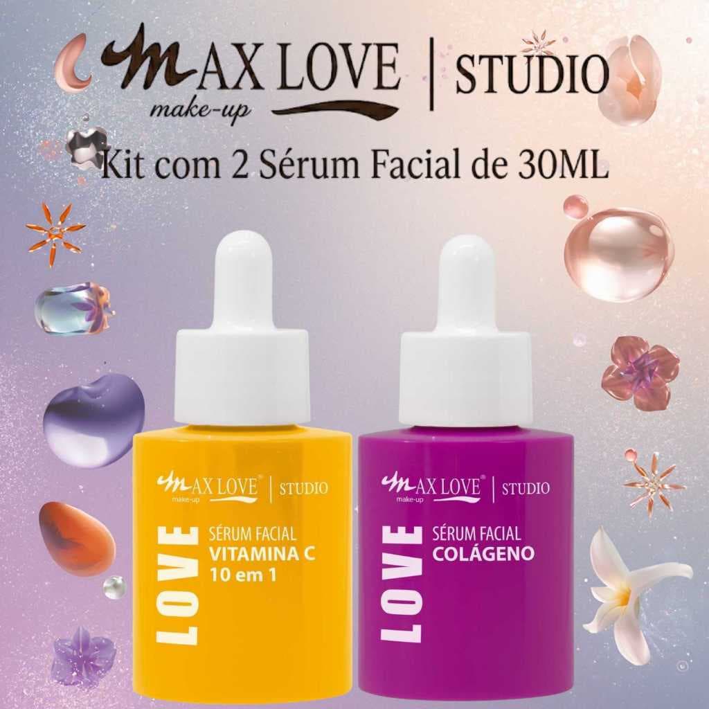 Kit 2 Sérum 30ml - Vitamina C 10em1, Colágeno - Max Love