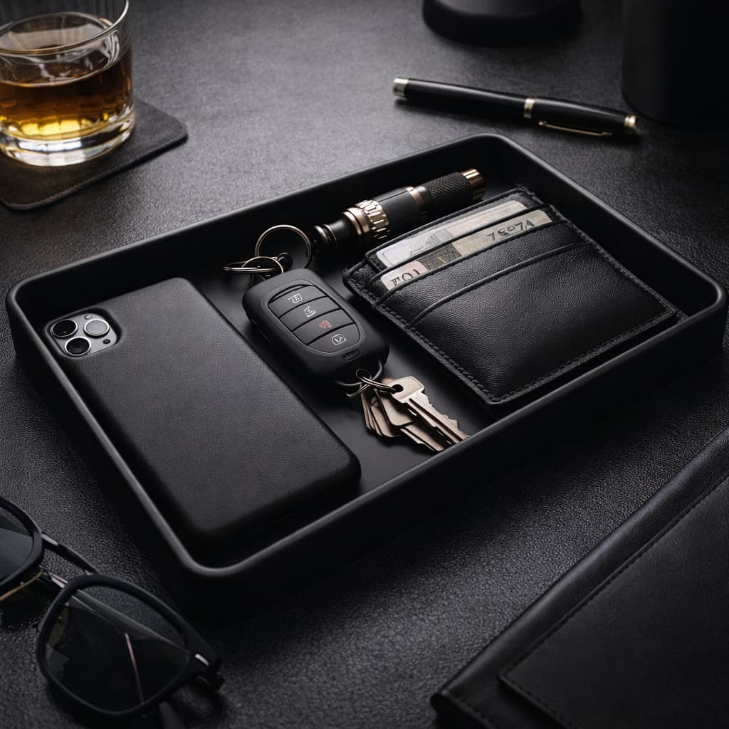 Bandeja Organizadora Premium de Luxo Porta Objetos – Organizador de Mesa para Chaves, Carteira e Celular