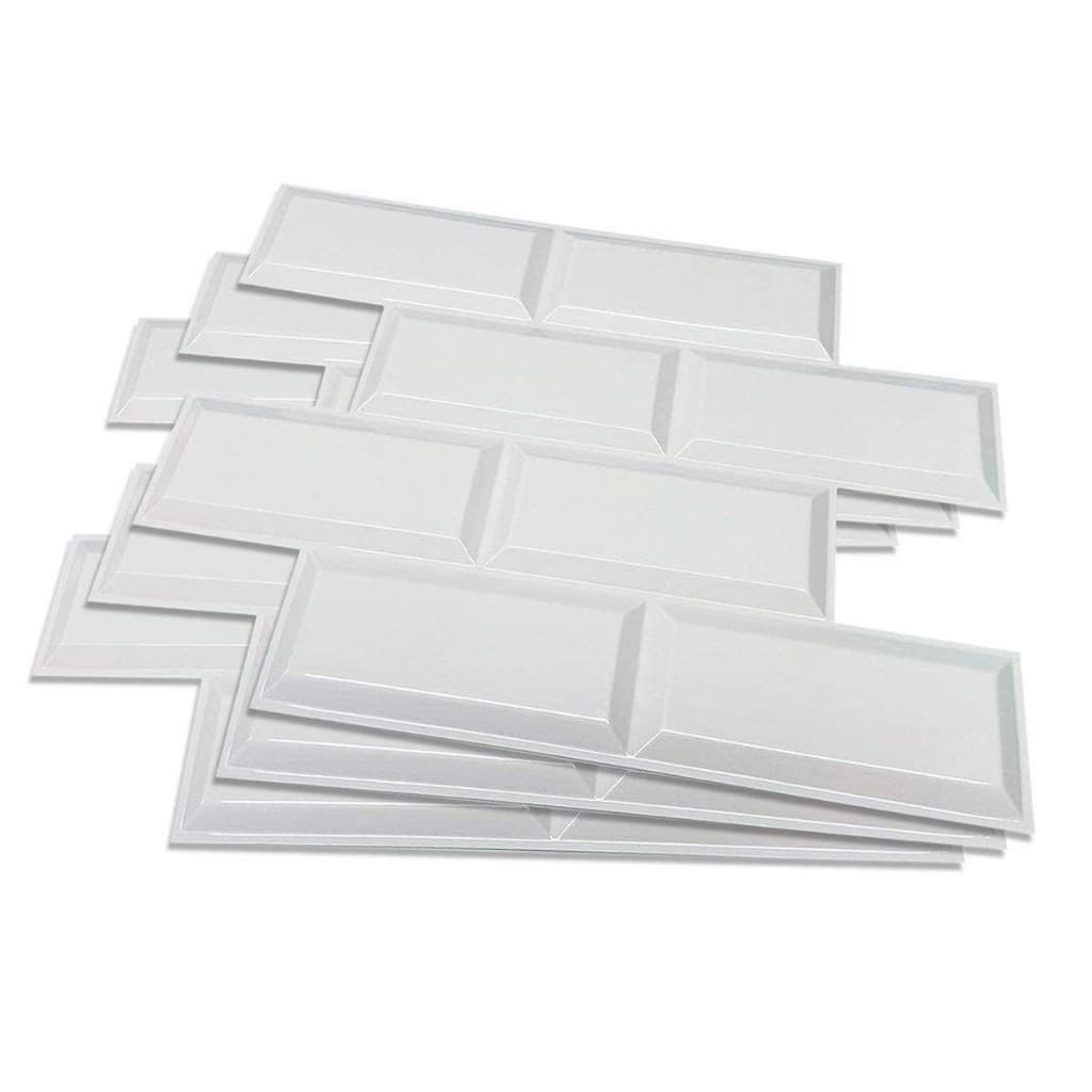 PROMO 10 PLACAS 3D PVC AZULEJO DE METRÔ BRANCO (01 m²)