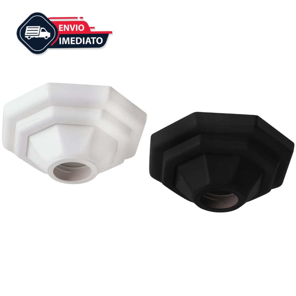 Plafon Simples Soquete E27 Branco Bivolt 100w Plafonier Pirâmide Luminaria Bocal de Teto