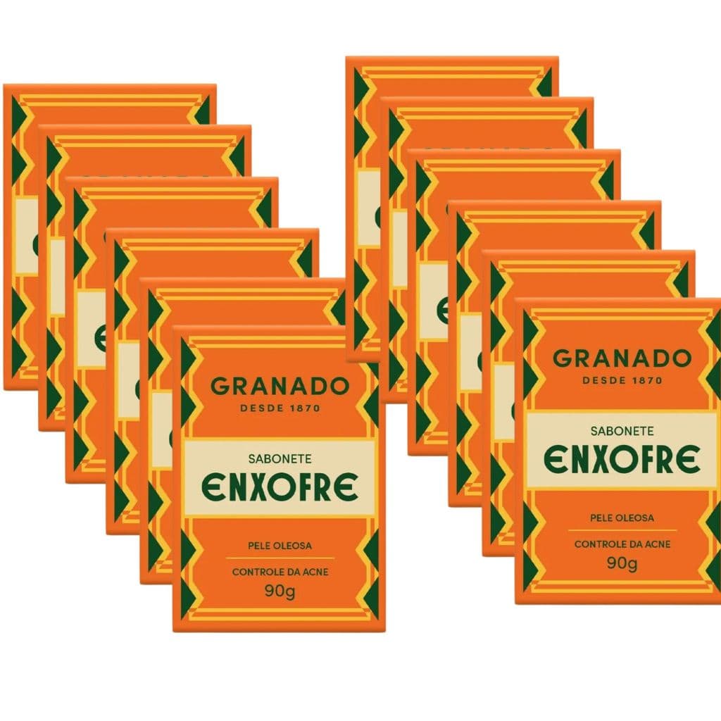 Kit com 12 Sabonete de Enxofre 90 gr Limpeza Profunda