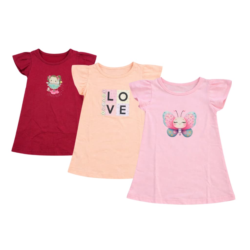Kit 3 Vestido infantil Menina Feminino Básico – Conforto e Delicadeza