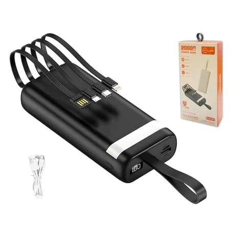 Power Bank Universal de 20.000mAh Carregador Portátil para Android e iOS, Inclui Lanterna Integrada