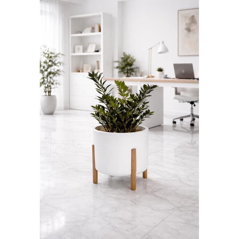 Vaso Nordico Monaco (Nordico) (G) com pés de madeira vaso planta moderno