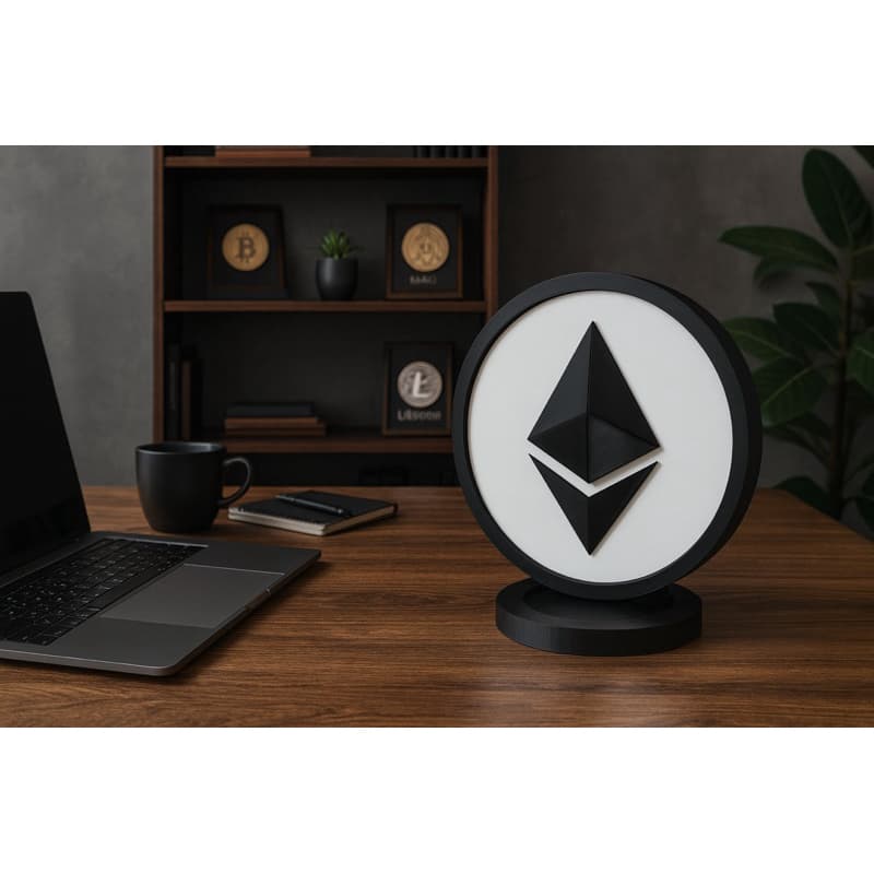 Moeda Decorativa Ethereum Minimalista Design Premium Exclusivo