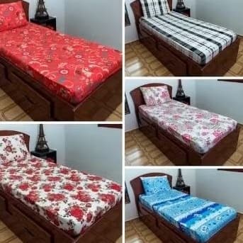 Kit 4 Lençóis Solteiro Elástico + 4 Fronhas estampado