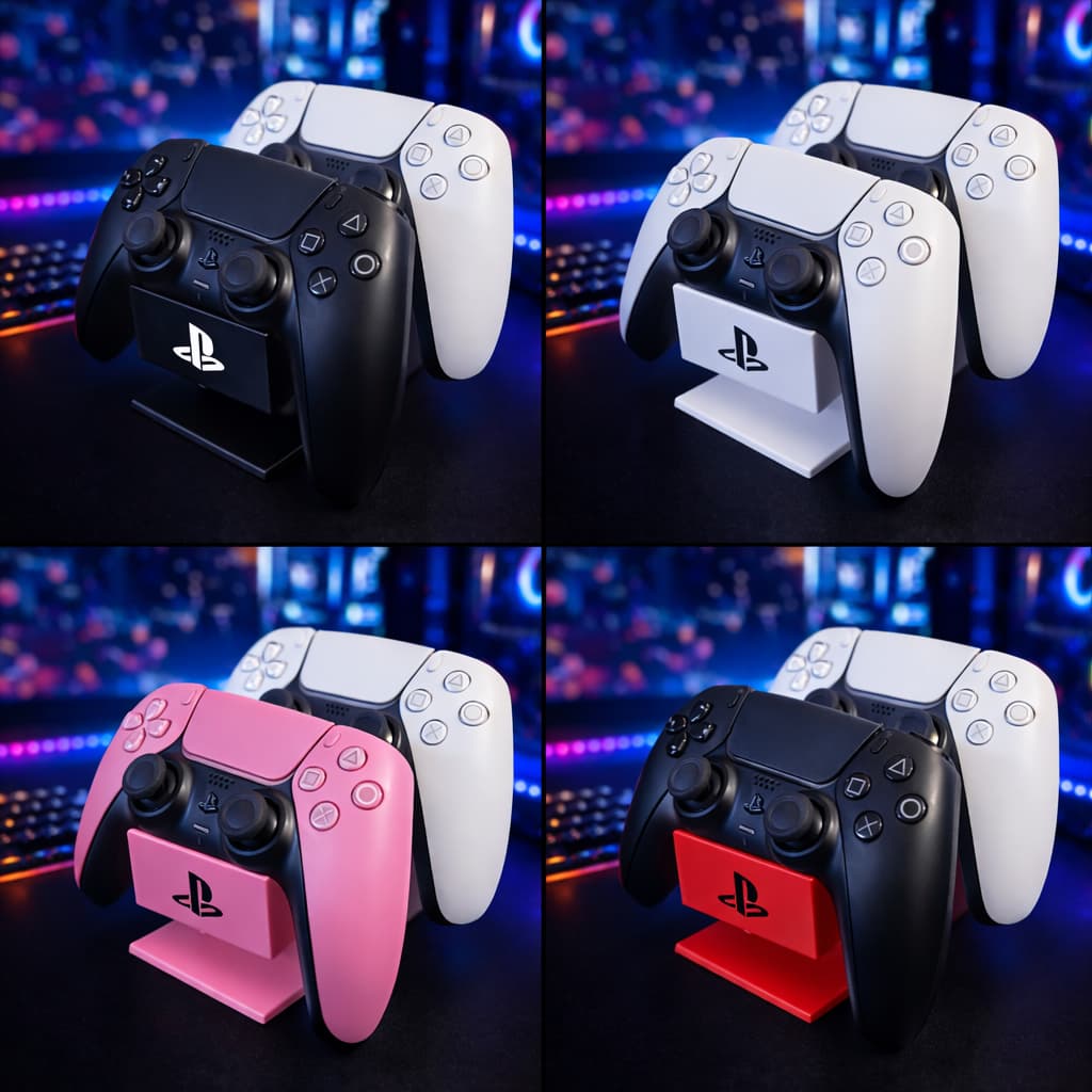 Suporte PS5 para Dois Controles | Organizador Gamer Gabinete Gamer organizagor RGB PC Joystick Suporte PS5 para Dois Con