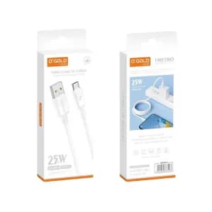 Cabo De Carga Usb Micro Tipo - C Silicone  Carregamento Rápido TURBO De 1 Metro 25W Max CB129-3 AGold Plus