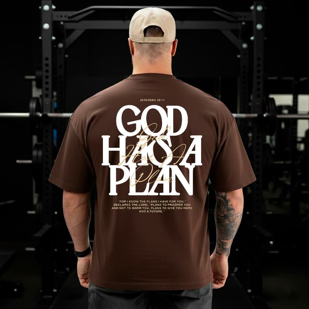 Camiseta Oversized Maromba Gospel Masculina Feminina God Has A Plan Deus Tem Um Plano Estampa Cristã Streetwear