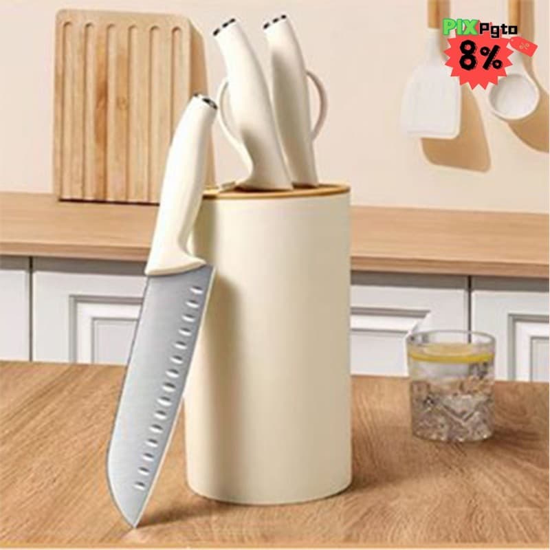Conjunto de faca de cozinha 5PCS Aço Inoxidável Precisão Faca Chef Knife Bread Knife Cleaver Scissor